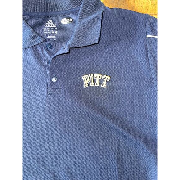 Mens Adidas Climacool Pitt Panthers Navy Blue Polo Shirt Logo Buttons Size M‎ - Picture 2 of 6